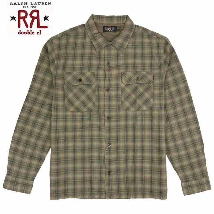 ダブルアールエル RRL オンブレチェックシャツ